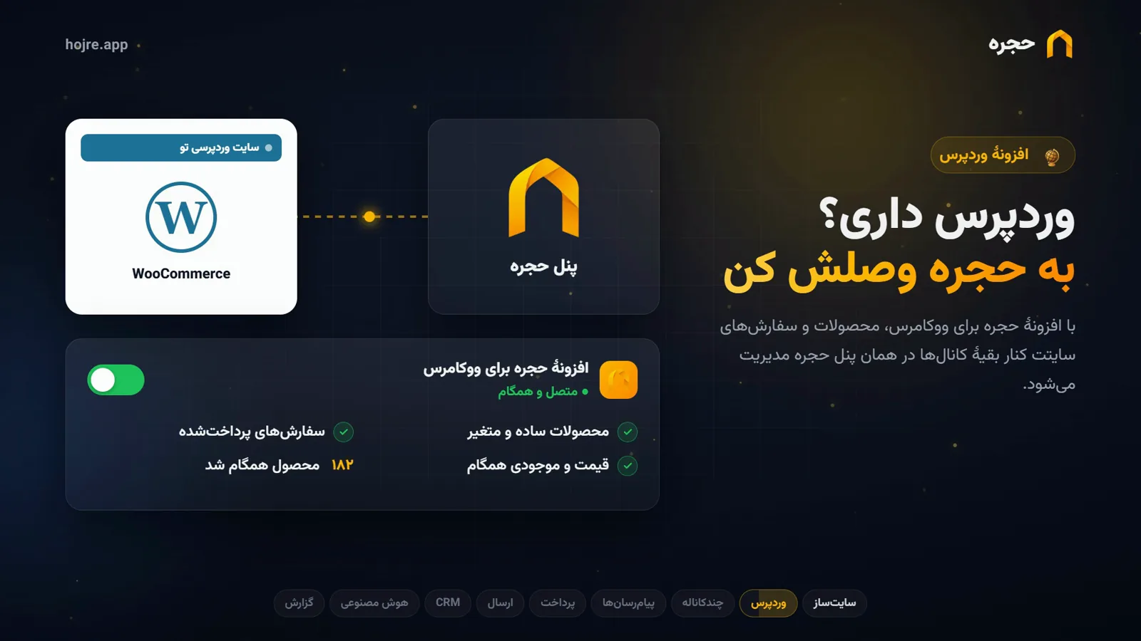 اتصال سایت وردپرس و ووکامرس به پنل حجره